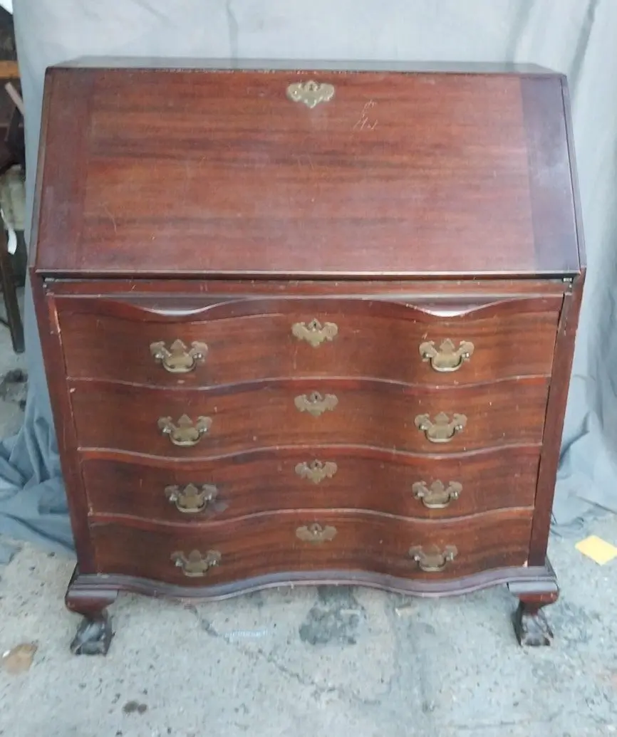Mahogany Ball And Claw Foot Secretary 1