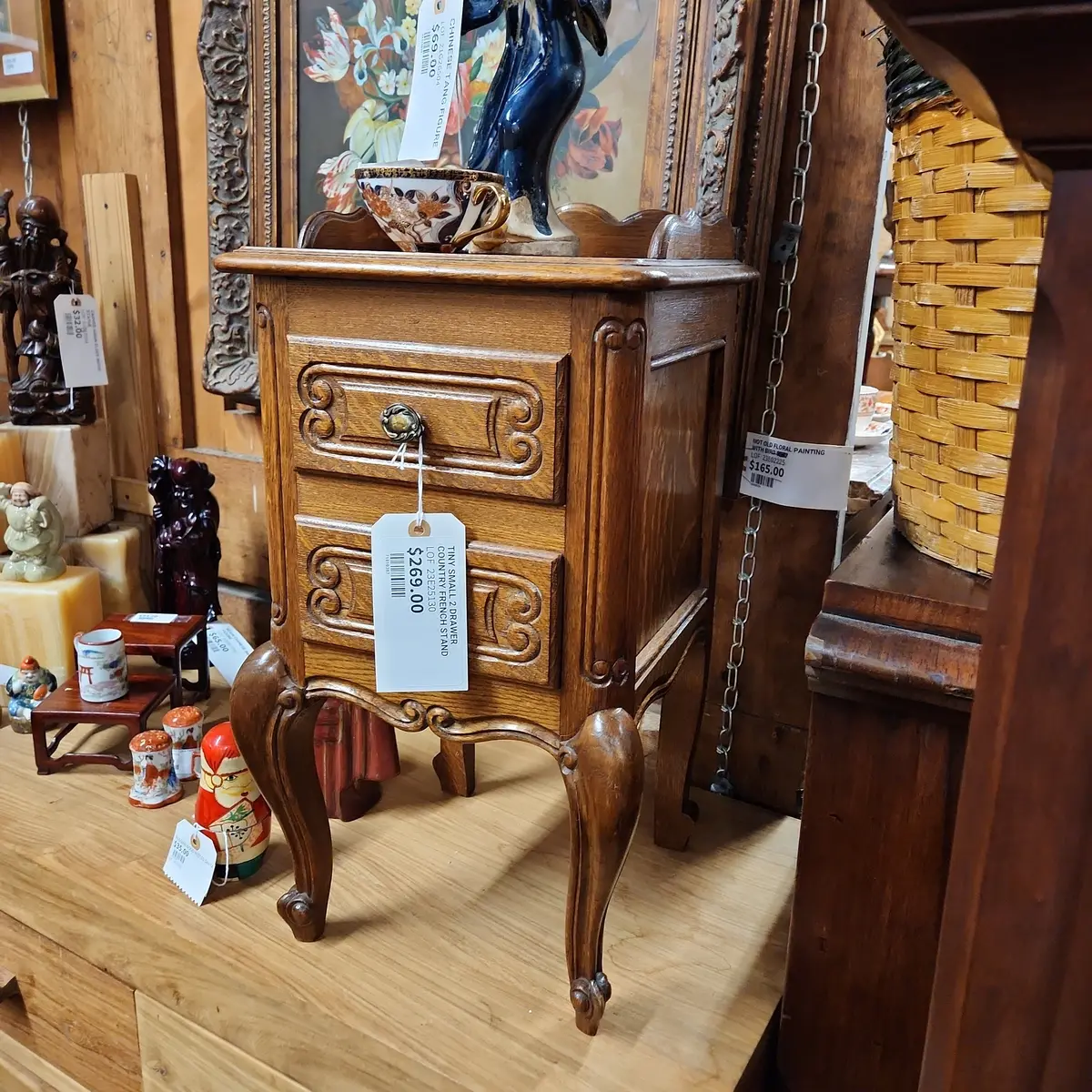 Tiny Small 2 Drawer Country French Stand 1