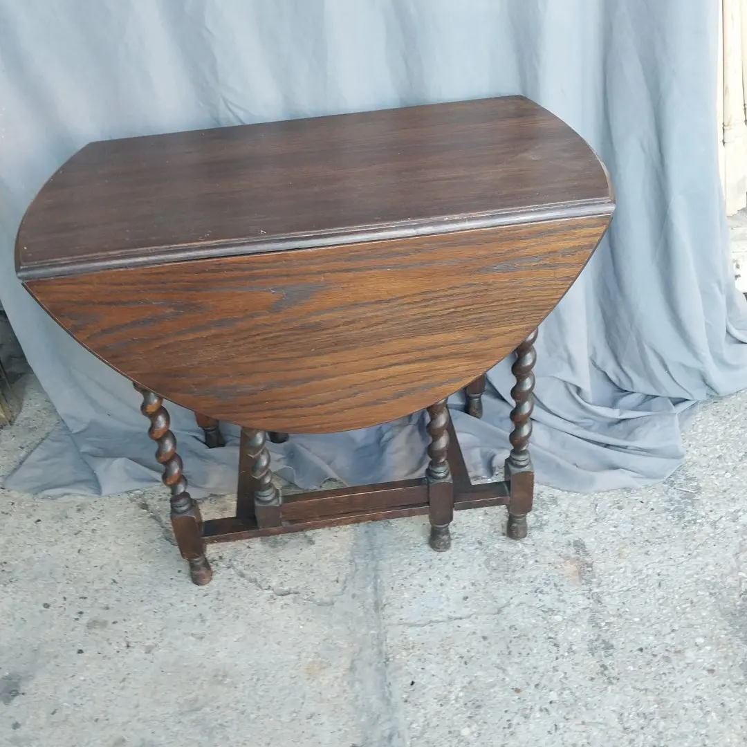 Dark Oak Barley Twist Dropleaf Table 1