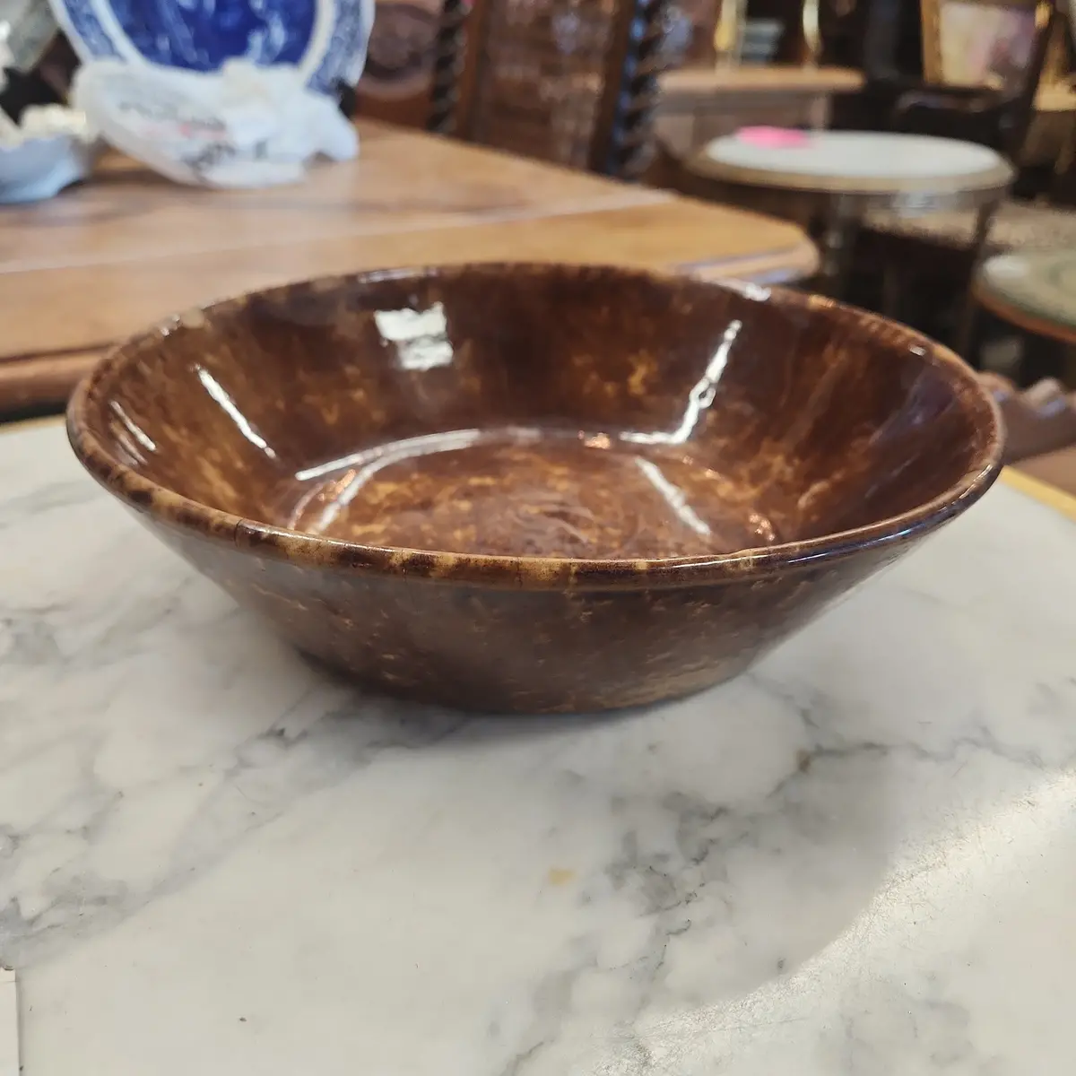 Unusual Splatterware Bowl With Heart Shaped Feet As Found 1