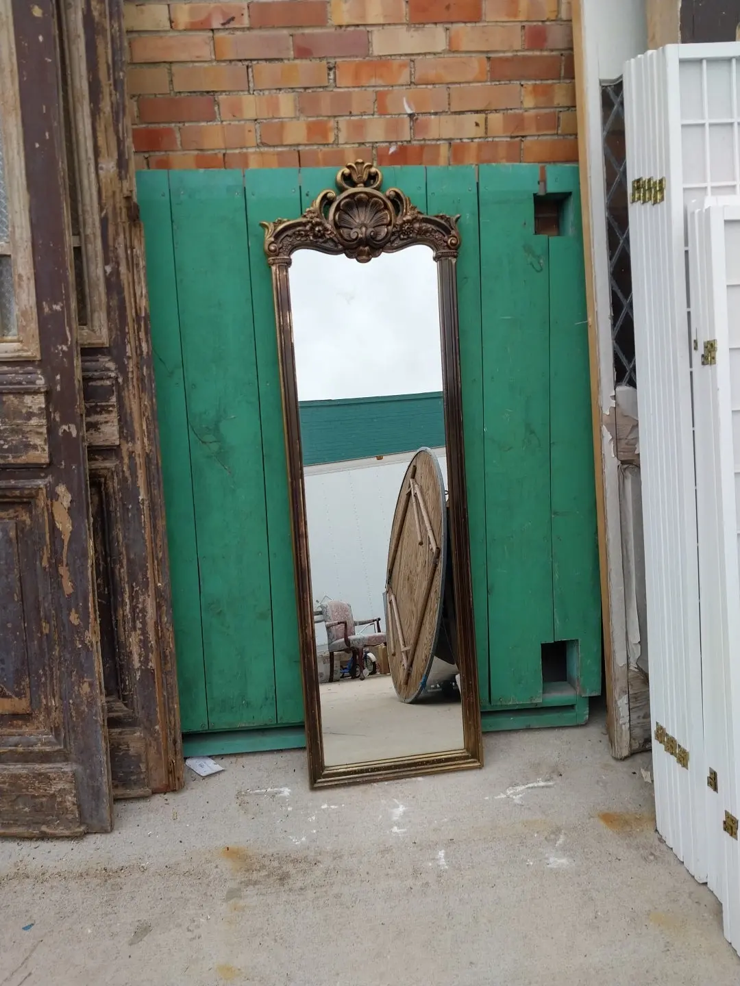 Vintage Full Length Composition Gilt Mirror 1