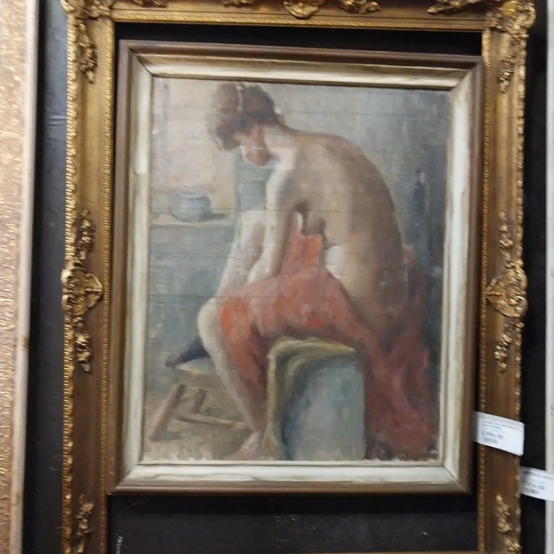 Framed Oil Painting Of A Nude Woman 1