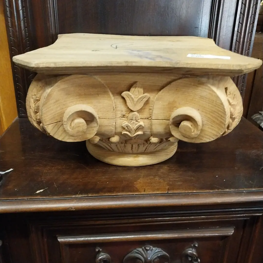 Pair Of Wood Carved Capitals 1
