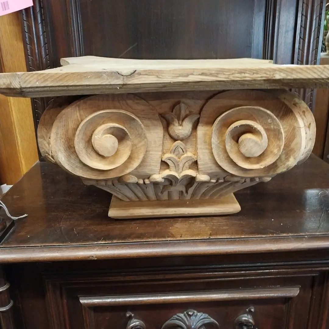 Pair Of Wood Carved Capital 1