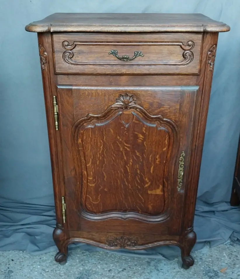 Louis Xv Oak Lift Top Cabinet 1