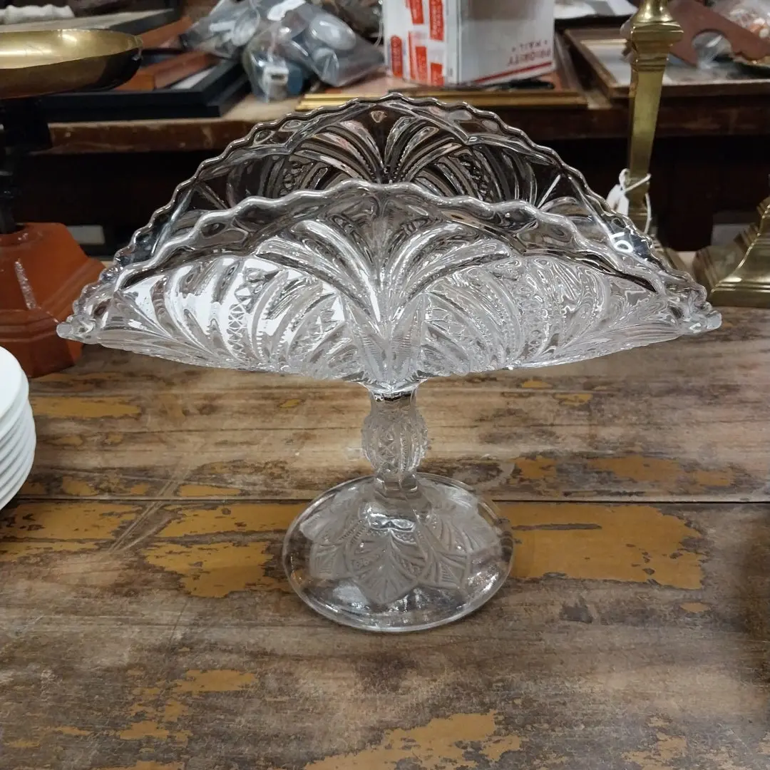 Pressed Glass Fern Compote 1