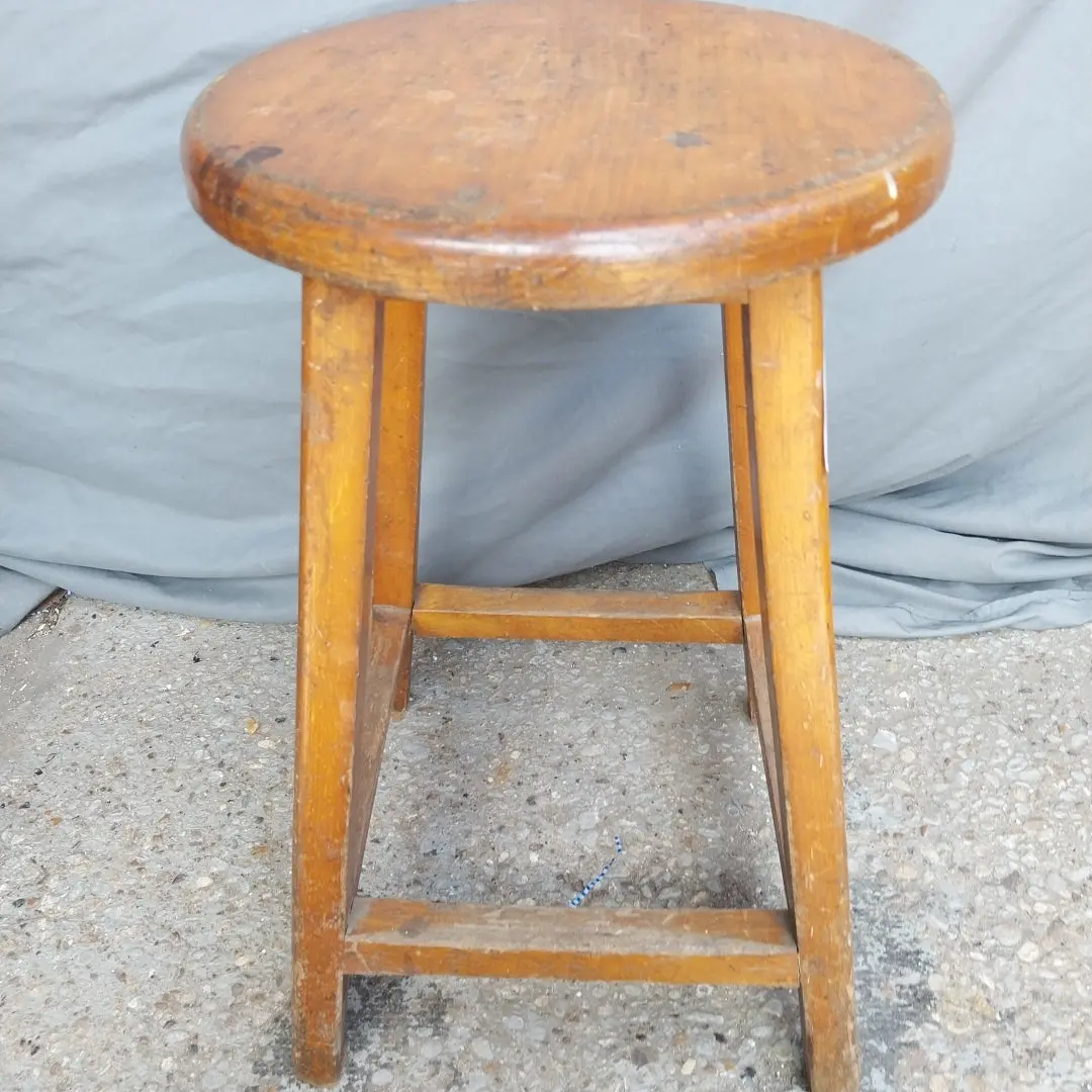 Pine Canted Leg Stool 1