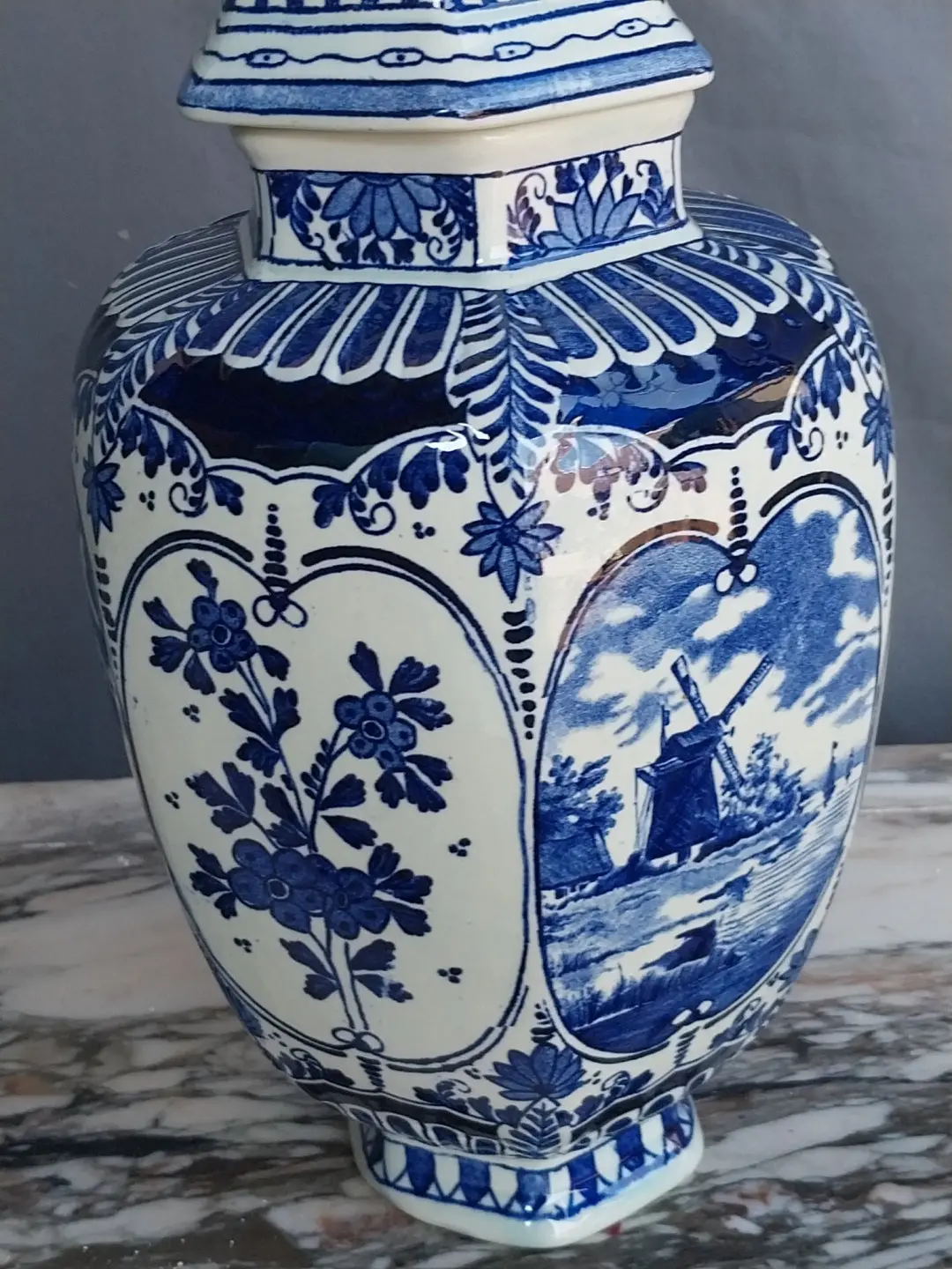 Small Slender Delft Ginger Jar 1