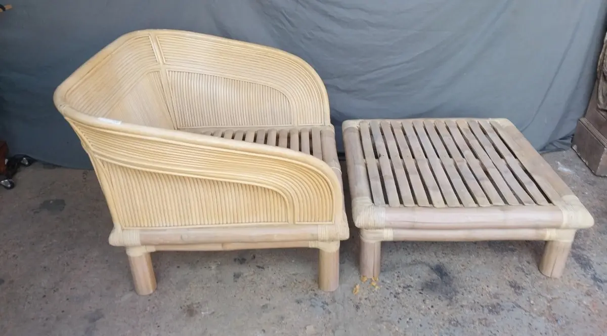 Large 2 Piece Bamboo Chaise Lounge-No Cushion 1