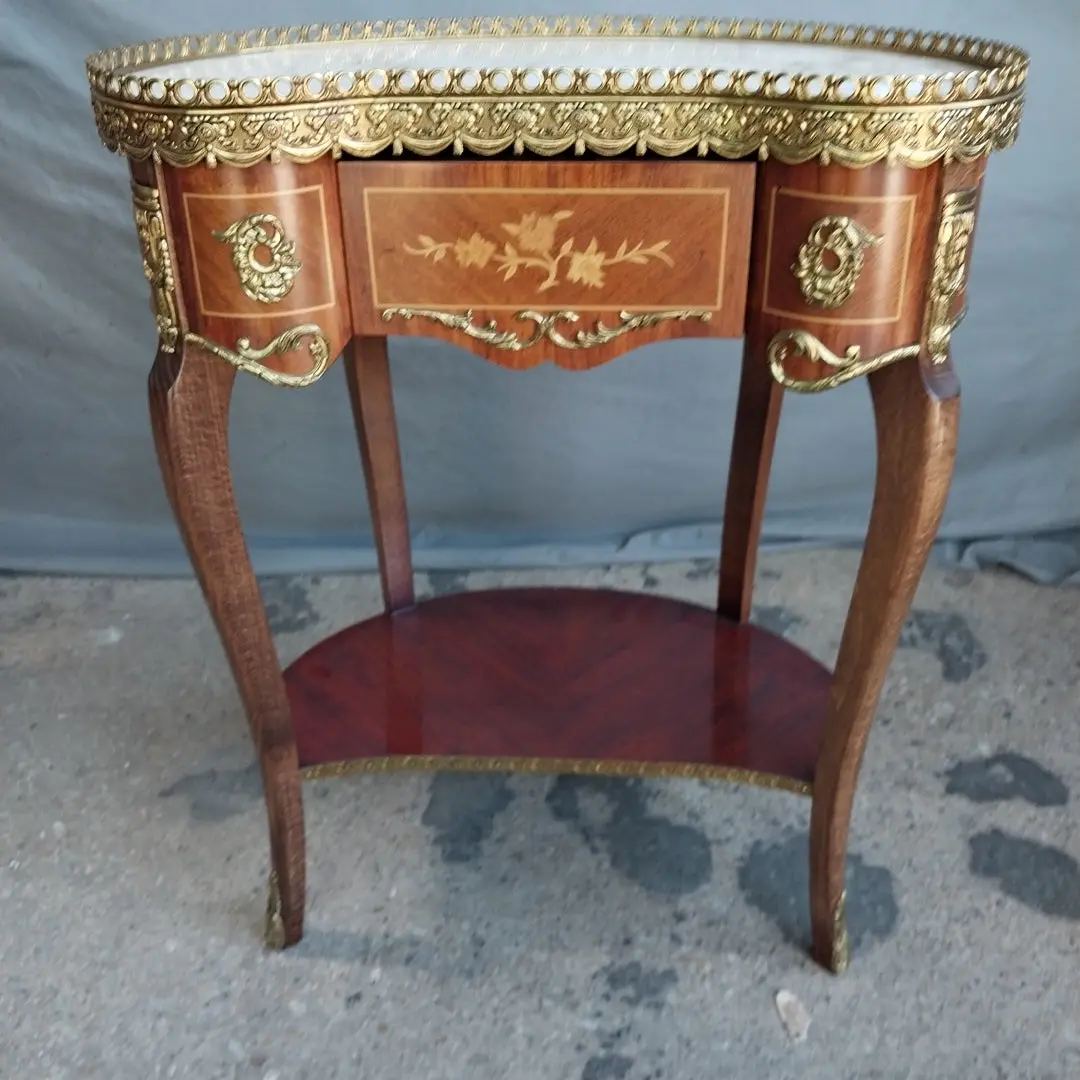 Marble Top Kidney Shaped Table With Ormolu 1