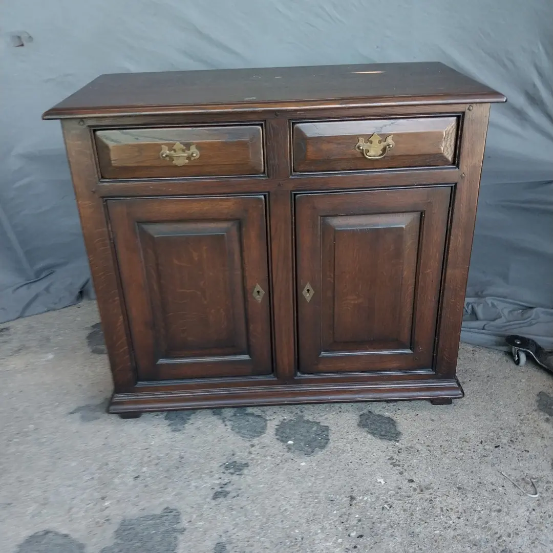 Rustic Dark Oak Low Cabinet 1