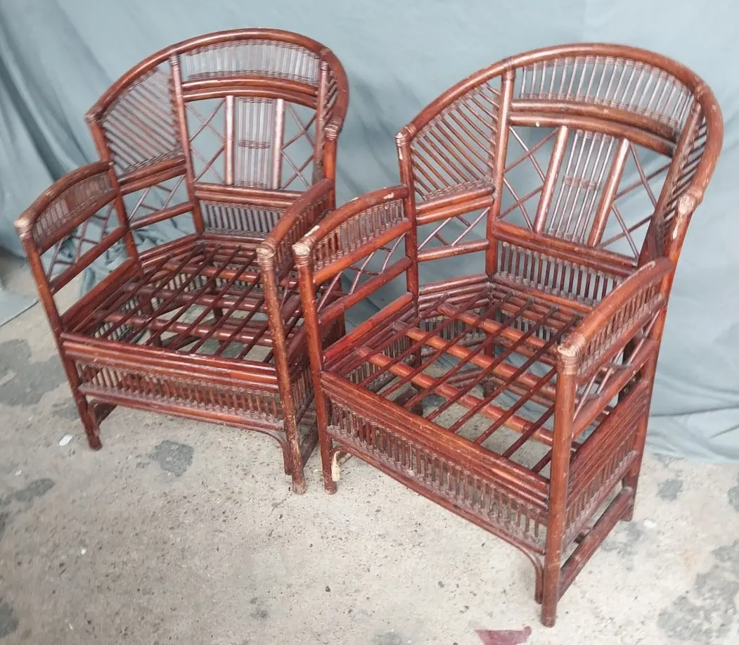 Pair Of Bamboo Arm Chairs 1