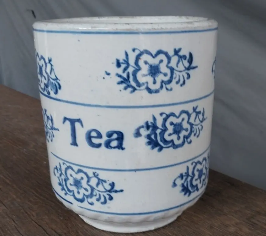 Blue And White Tea Crock 1