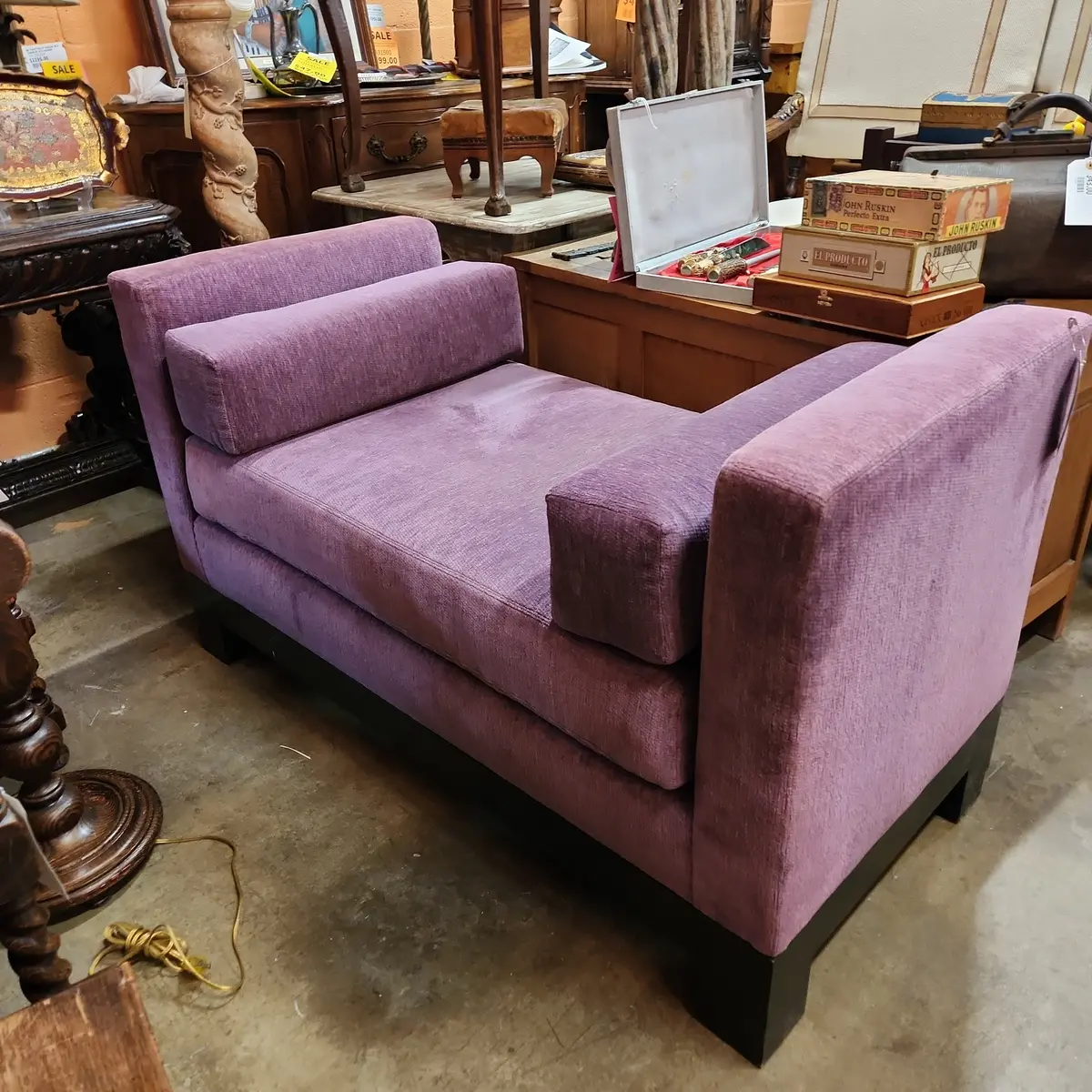 Mauve Contemporary Upholstered Bench 1