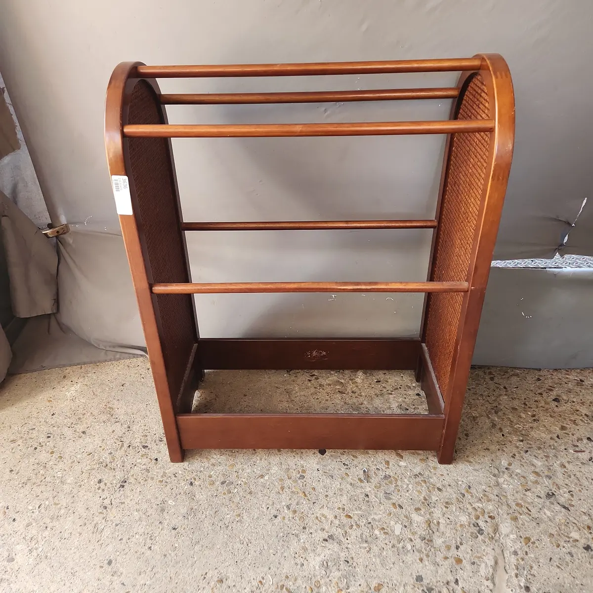 Mahogany And Rattan Quilt Rack 1