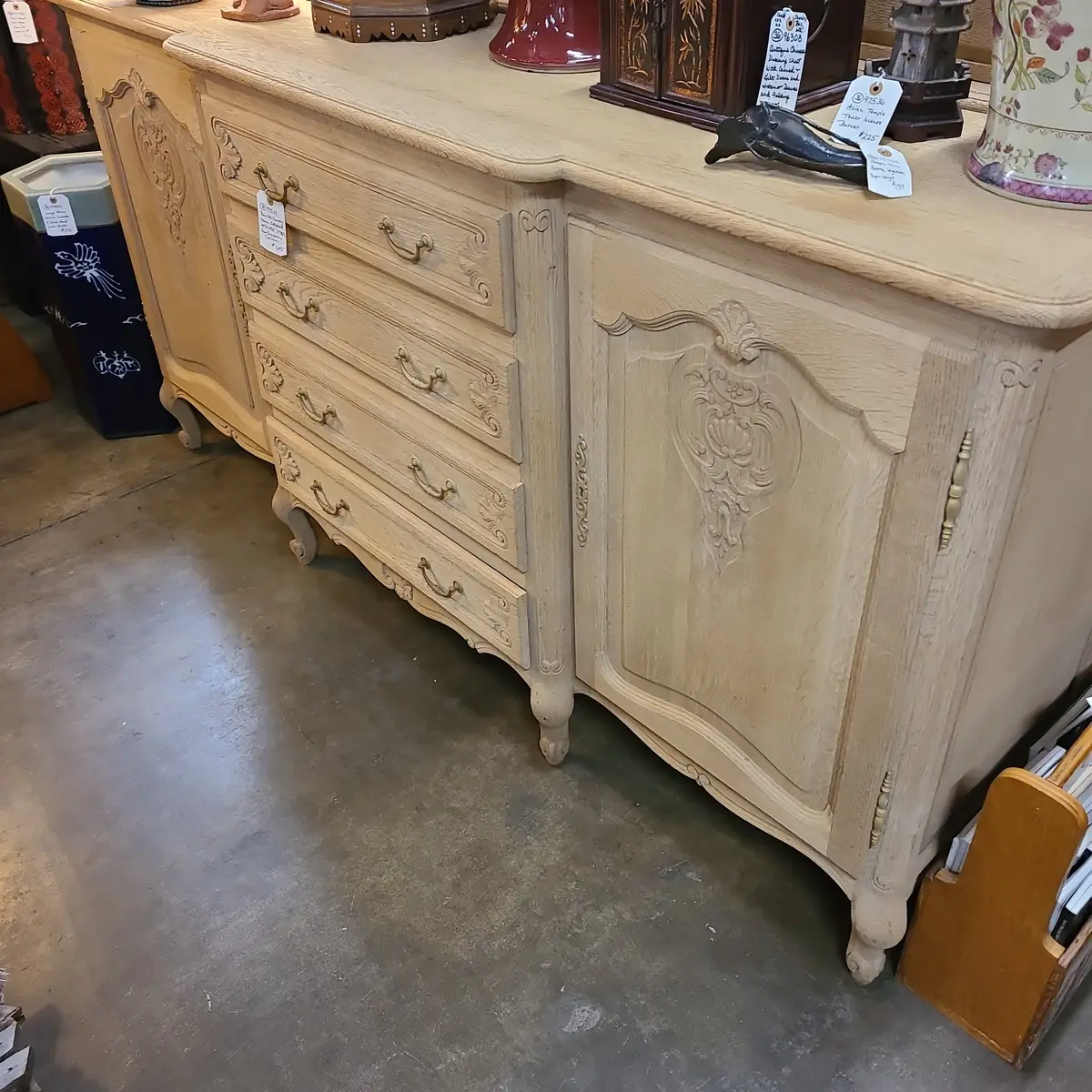 Raw Oak Country French Sideboard 1