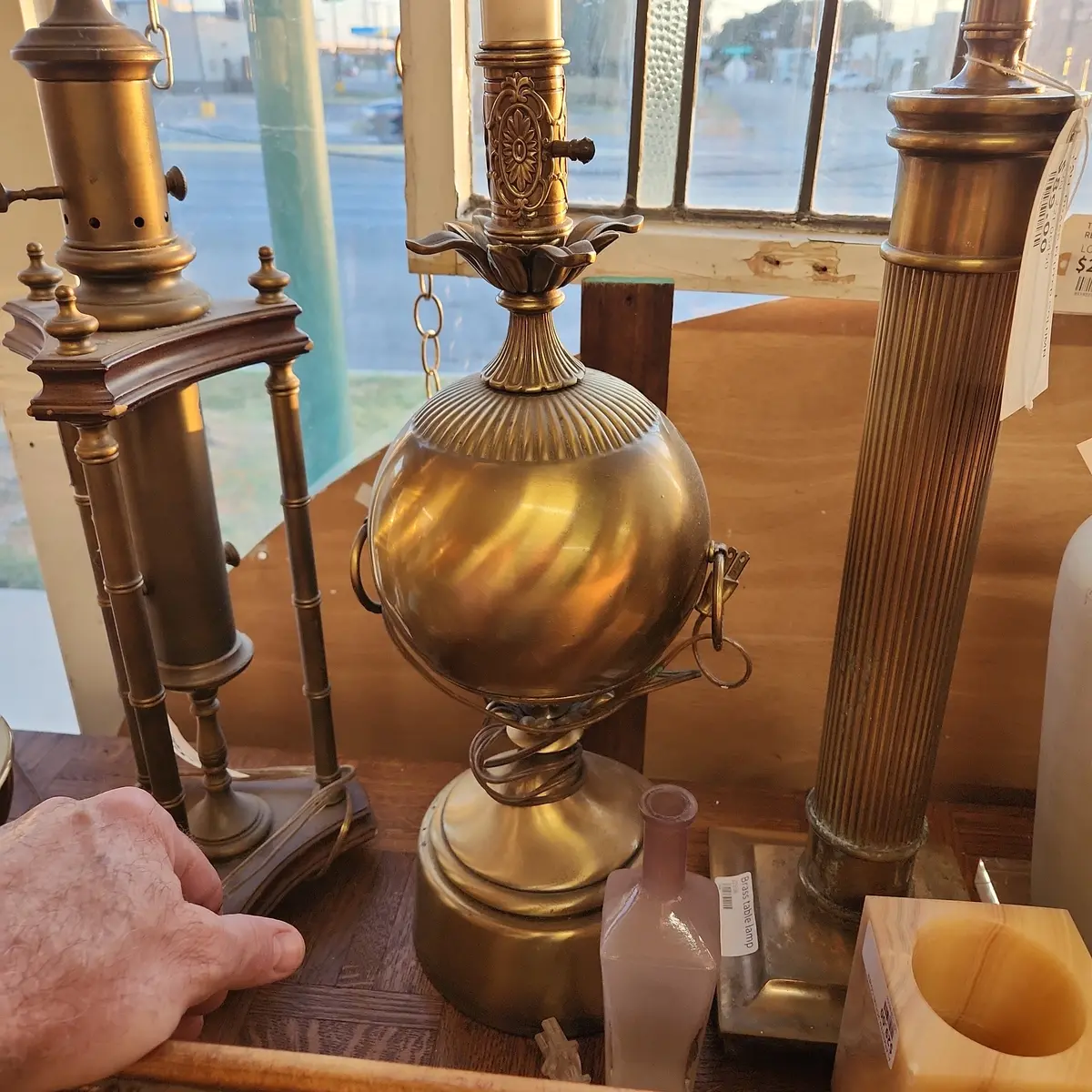 Brass Orb Lamp - As Found 1