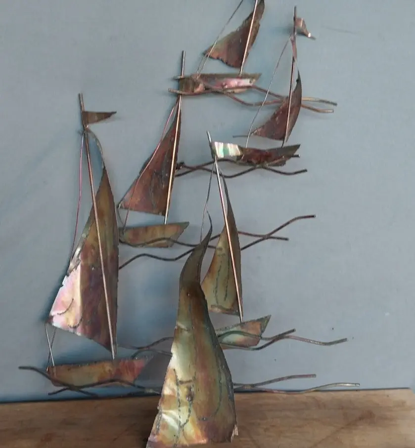 Mcm Sailboat Brutalist Wall Hanging 1