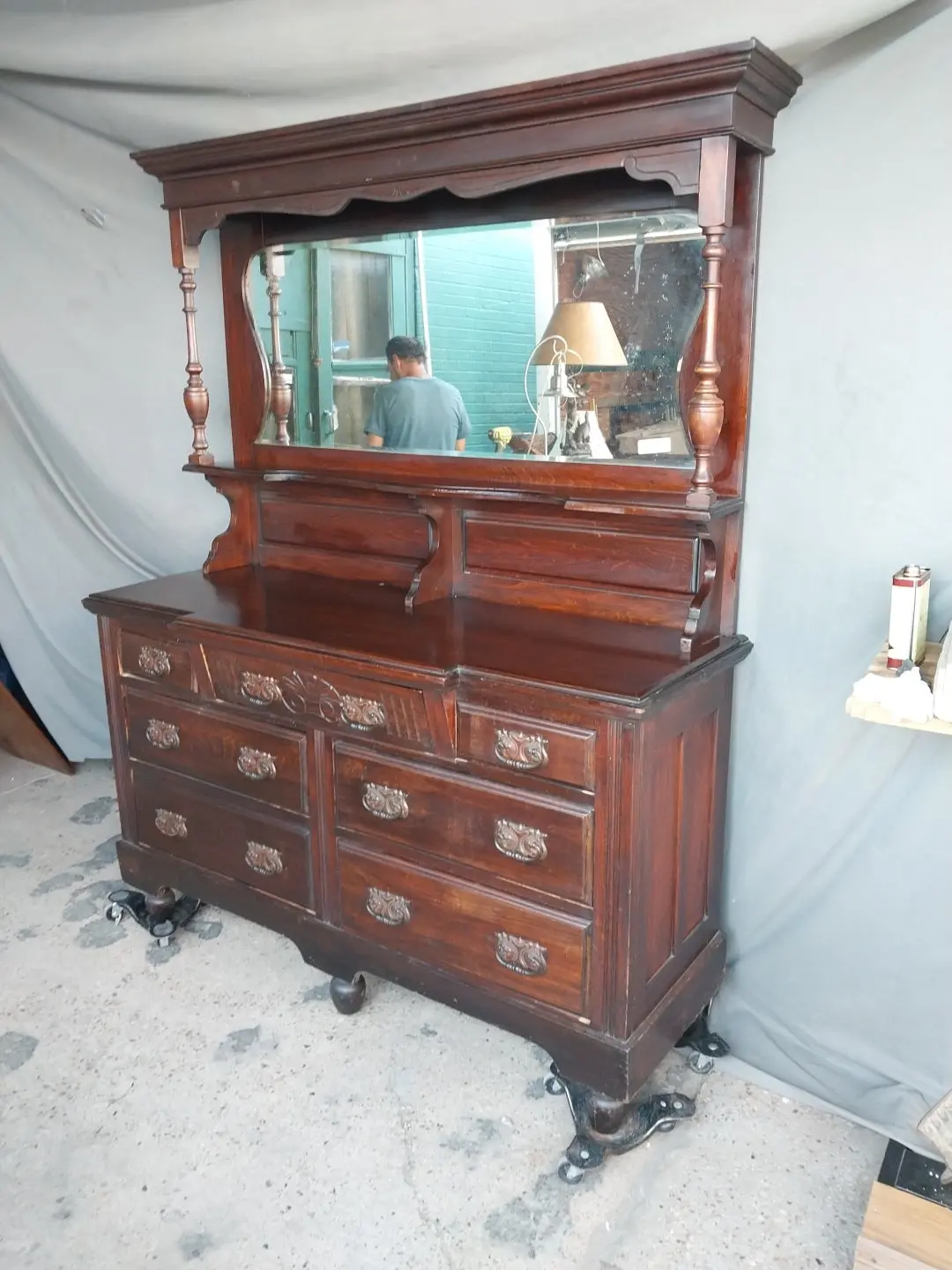 Mirror Back English Mahogany Sideboard 1