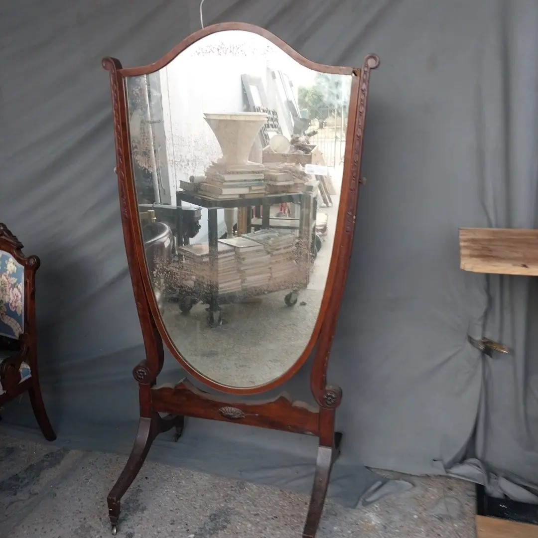 American Shield Shaped Cheval Mirror 1