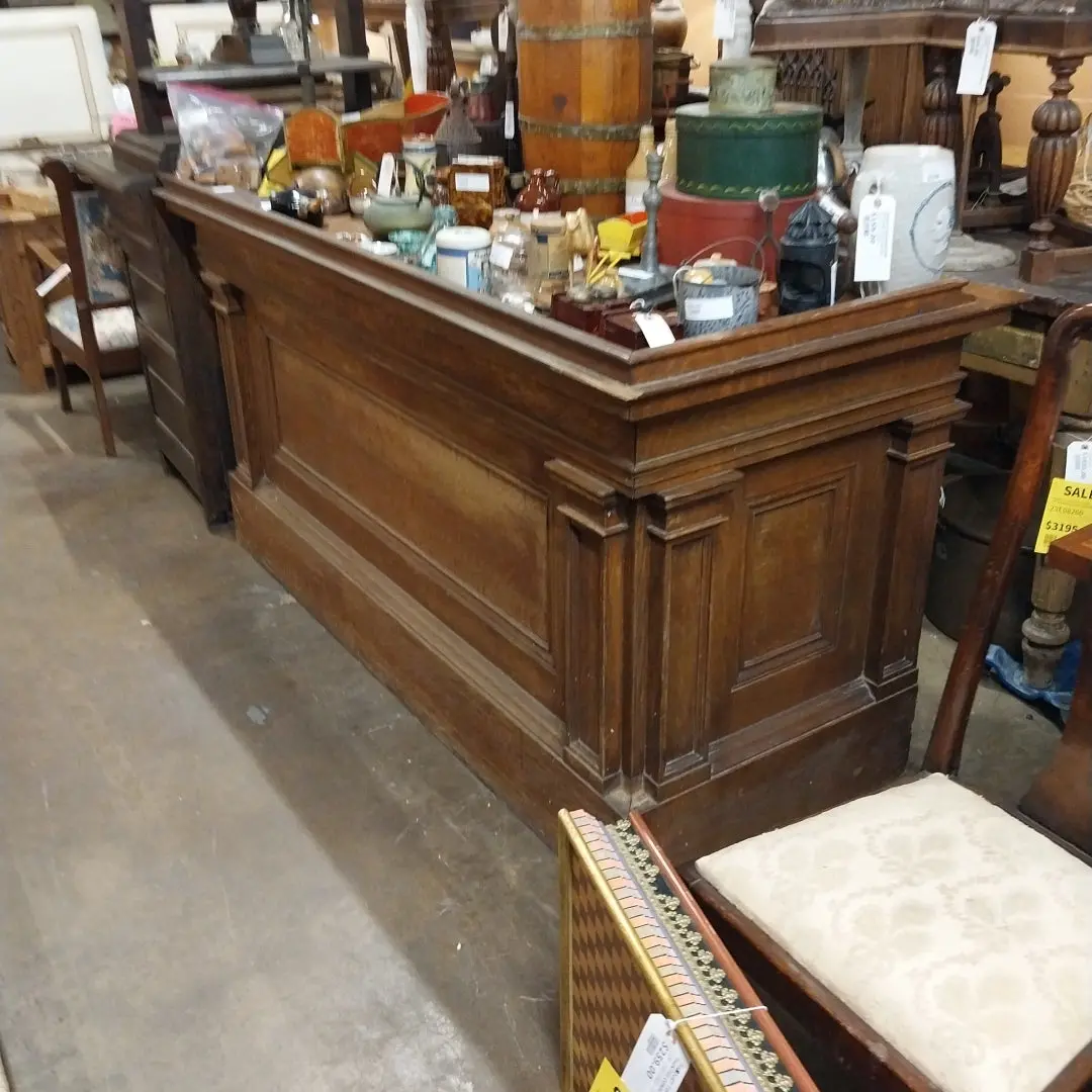 Oak Clerk Counter With Drawers And Dividers-Kitchen Island Base 1