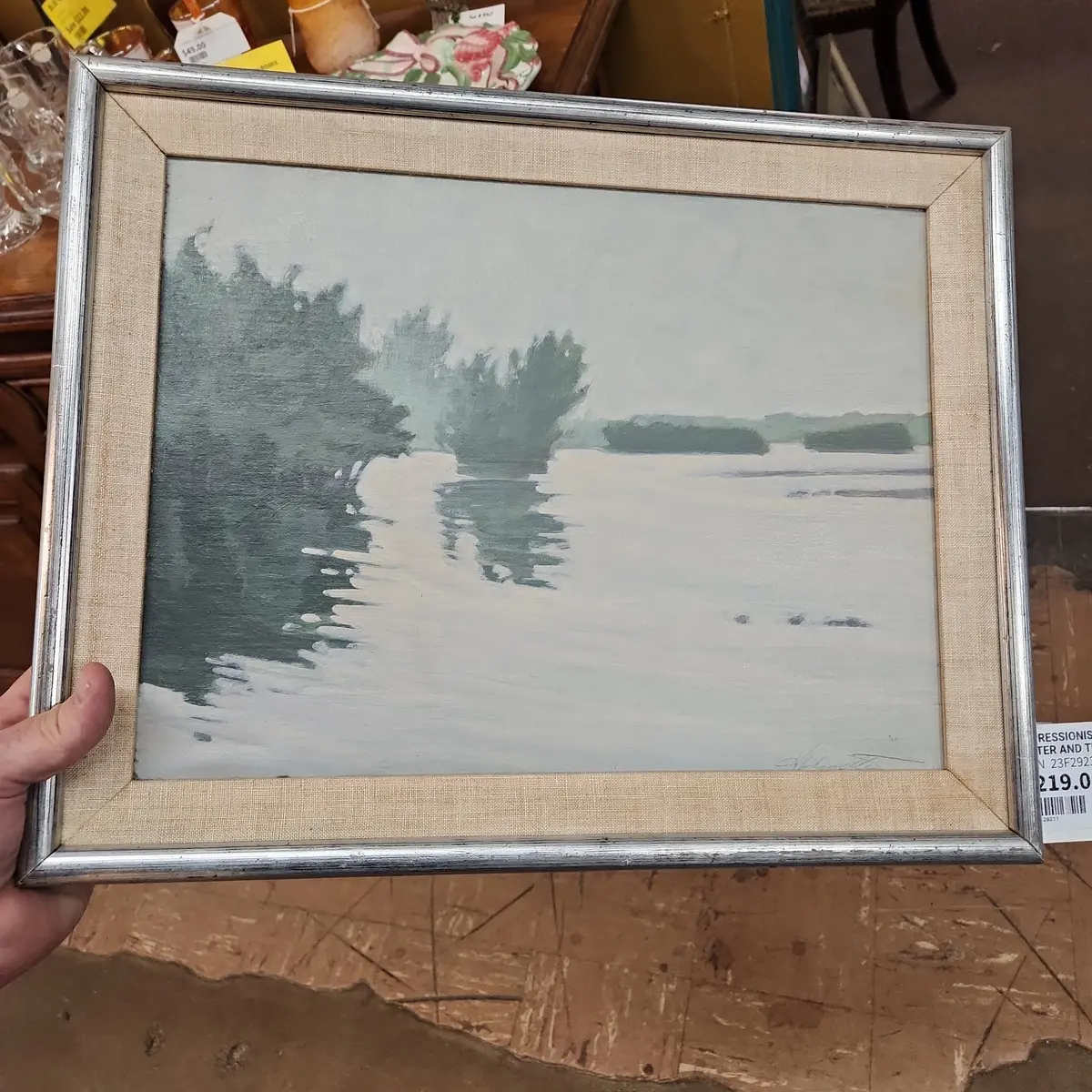 Impressionist Painting Of Water And Trees 1