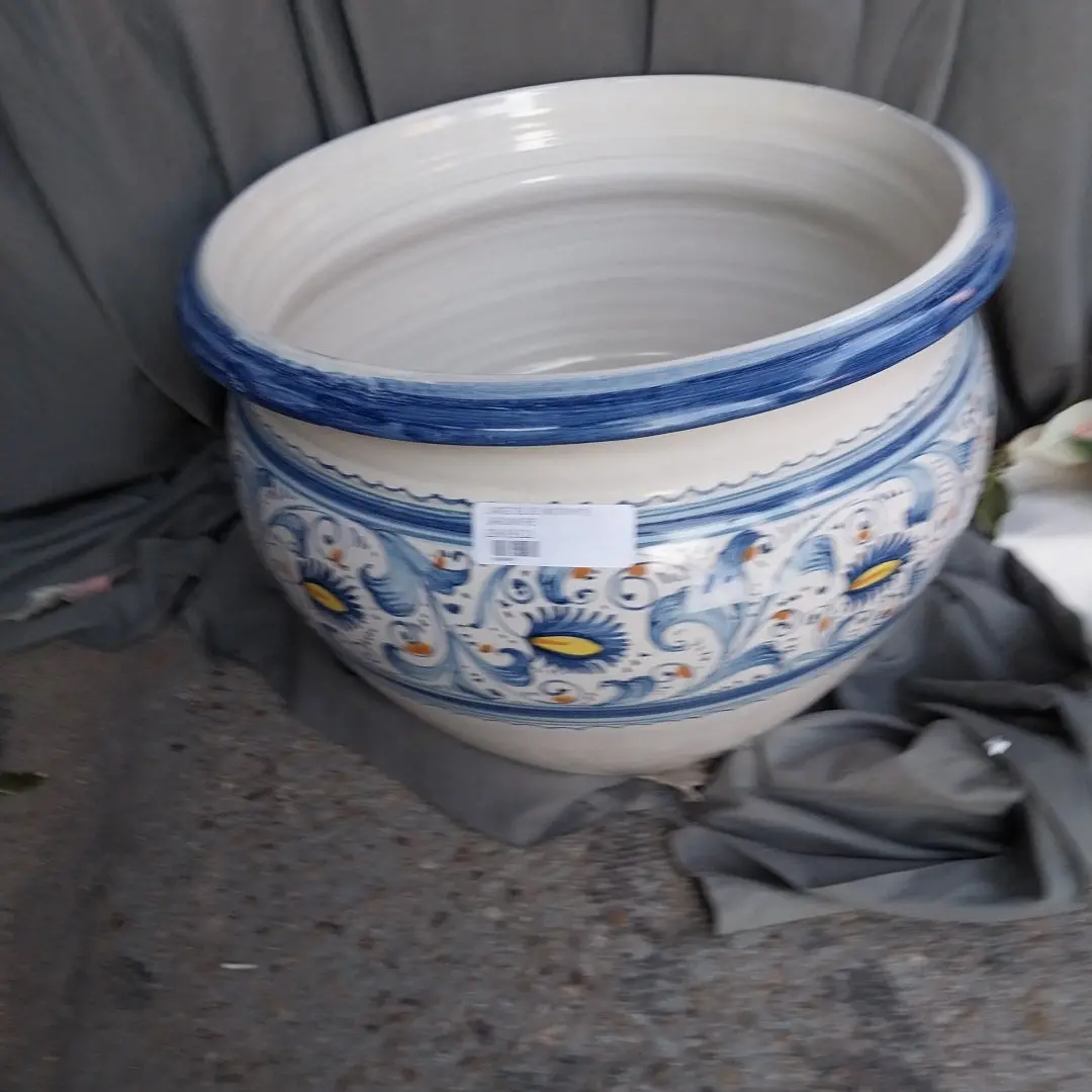 Large Blue And White Jardiniere 1