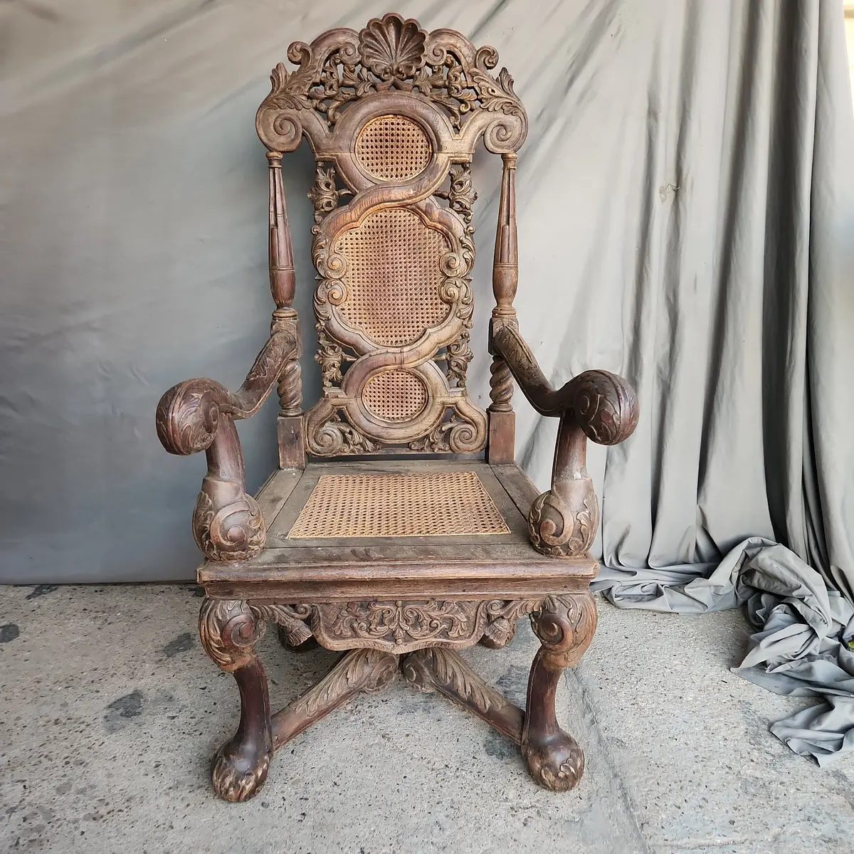 Ornate Spanish Throne Chair As Found 1