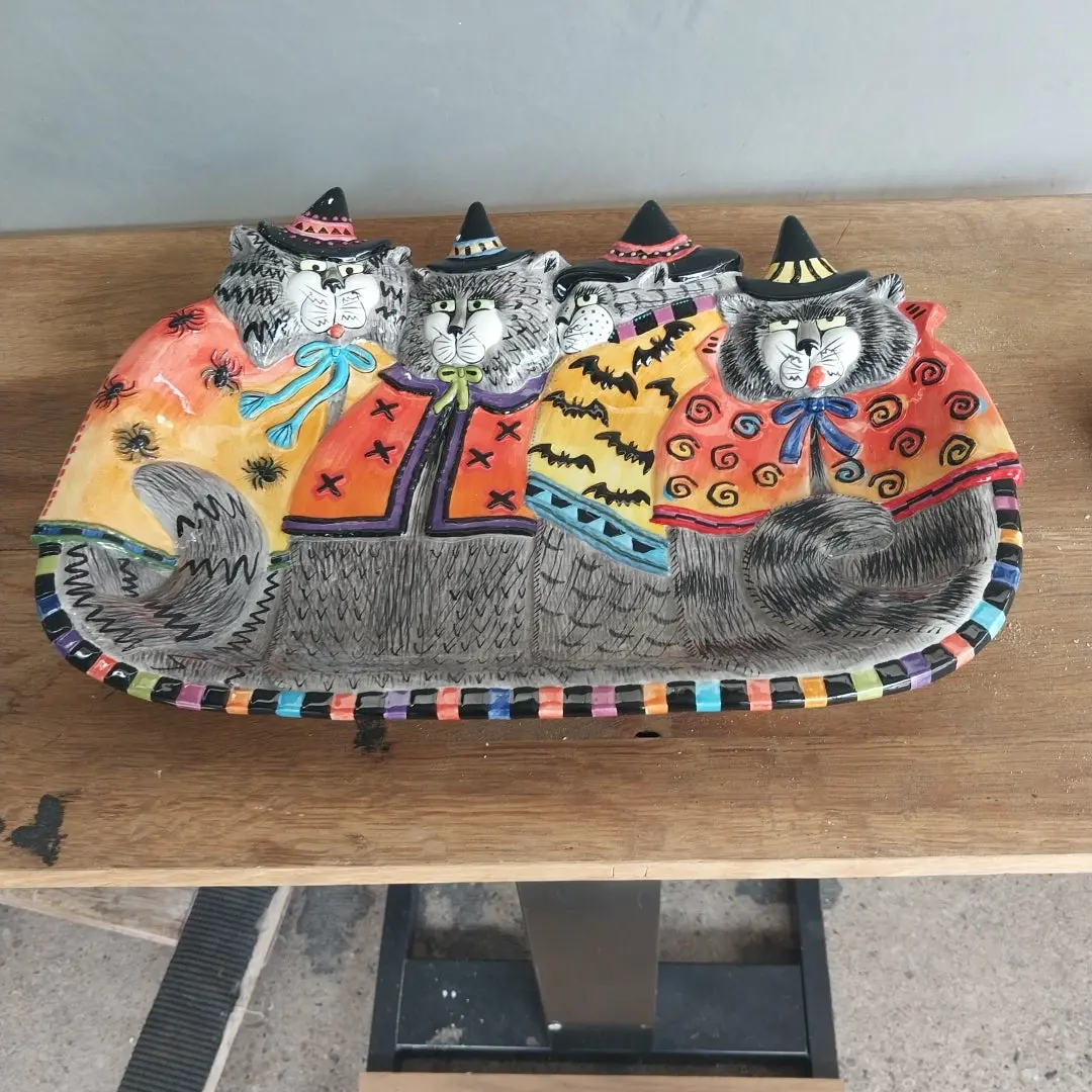 Fitz And Floyd Halloween Cat Plate 1