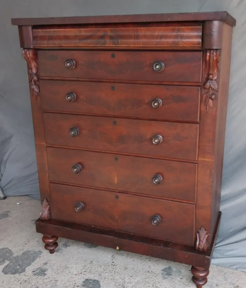 Scottish Mahogany Tall Chest 1