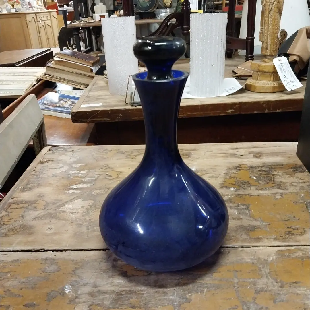 Cobalt Blue Glass Decanter 1