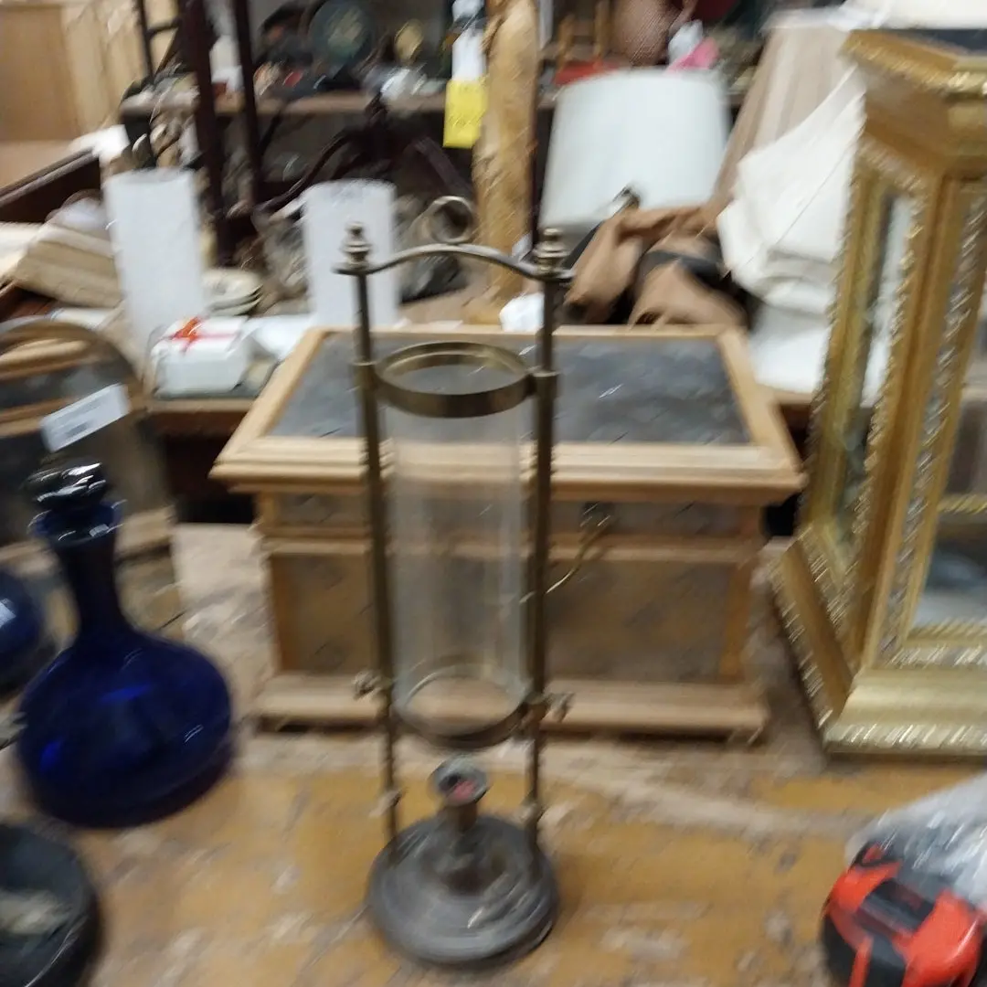 Tall Brass Candle Stand With Glass Globe 1