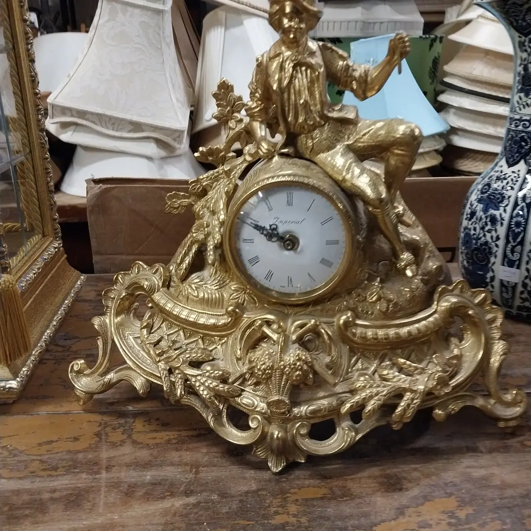 Gilt Metal Figural Clock 1