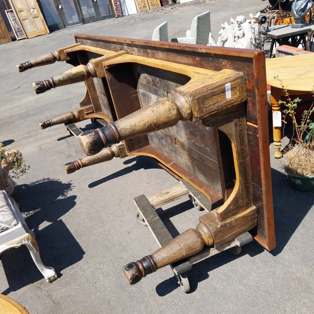 Large Pine Mercantile Table With Turn Legs 1