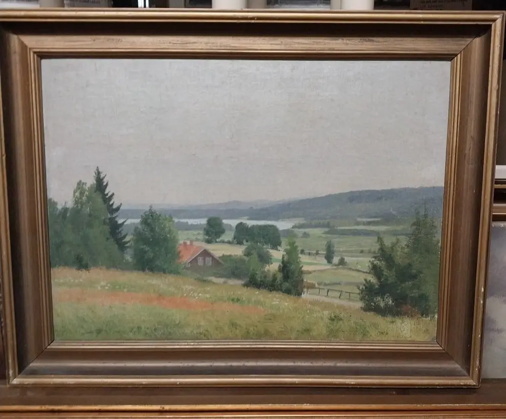 Dutch Country Side With Red Roof House Oil Painting 1