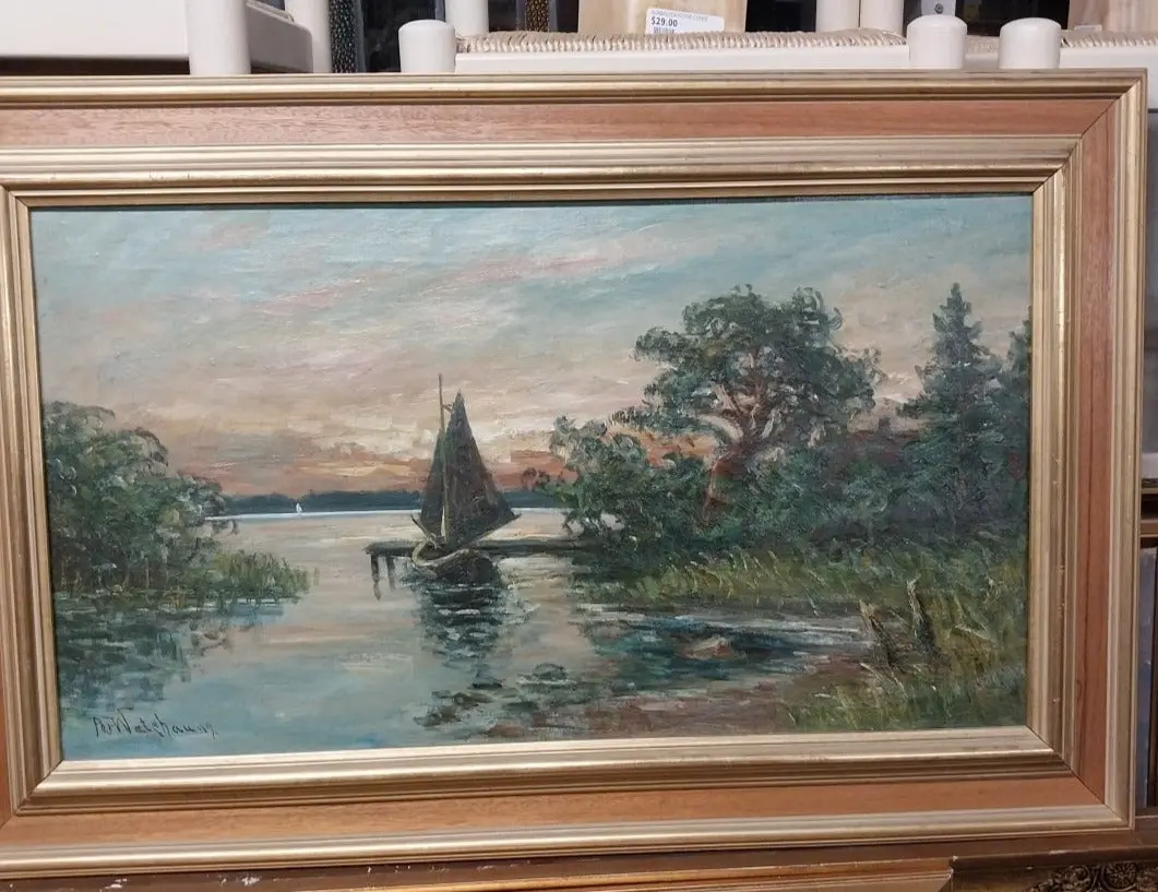 Sailboat At Dock Oil Painting By Watchhaum 1