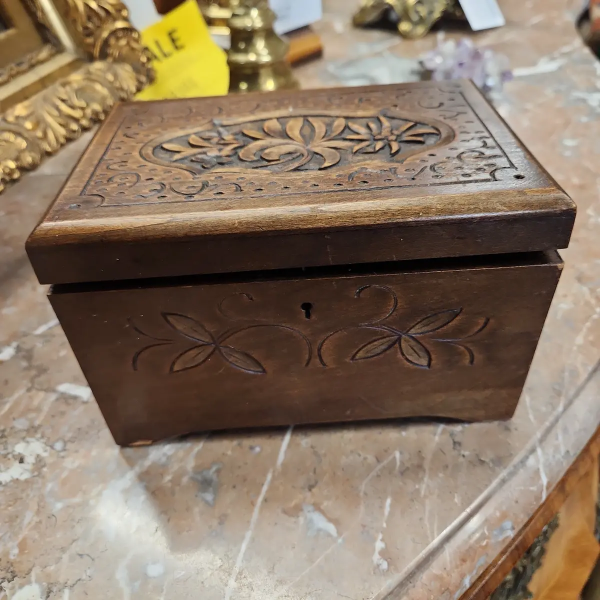 Carved Relief Floral Music Box 1