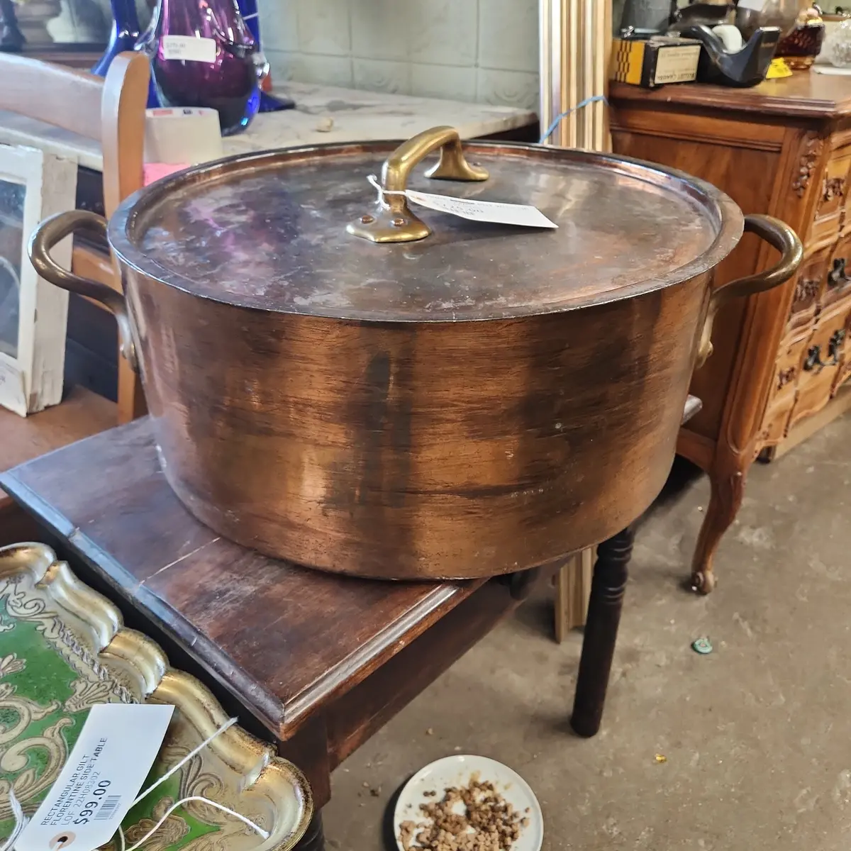 Huge Brass Pot With Lid 1