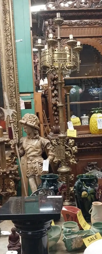 Large Slender Brass Church Candleabra With Lions Feet 1