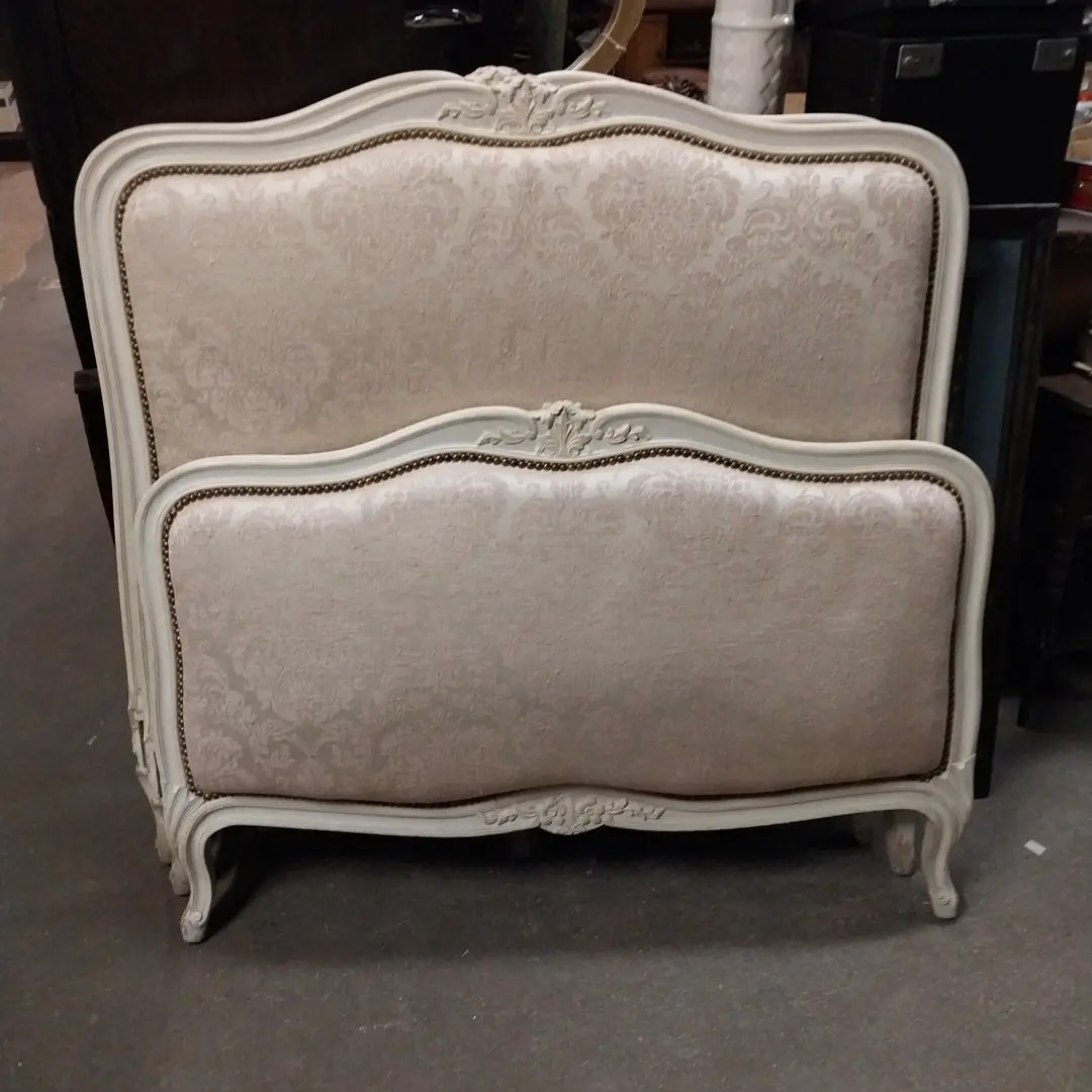 Pair Of Louis Xv Style Painted Upholstered Beds 1