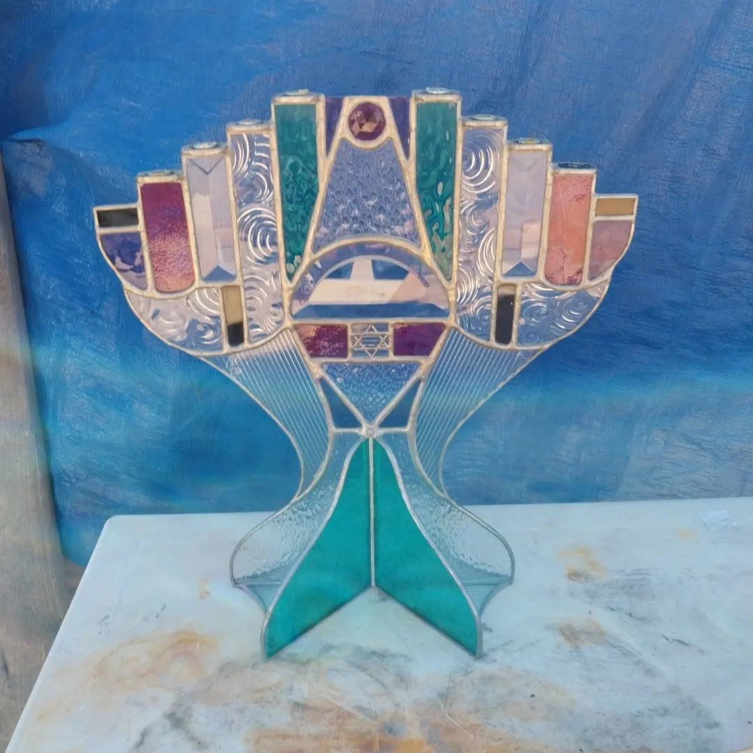 1930'S Stained Glass Menorah 1