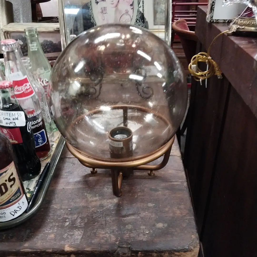 Small Modern Table Orb Light With Colored Bulb! 1