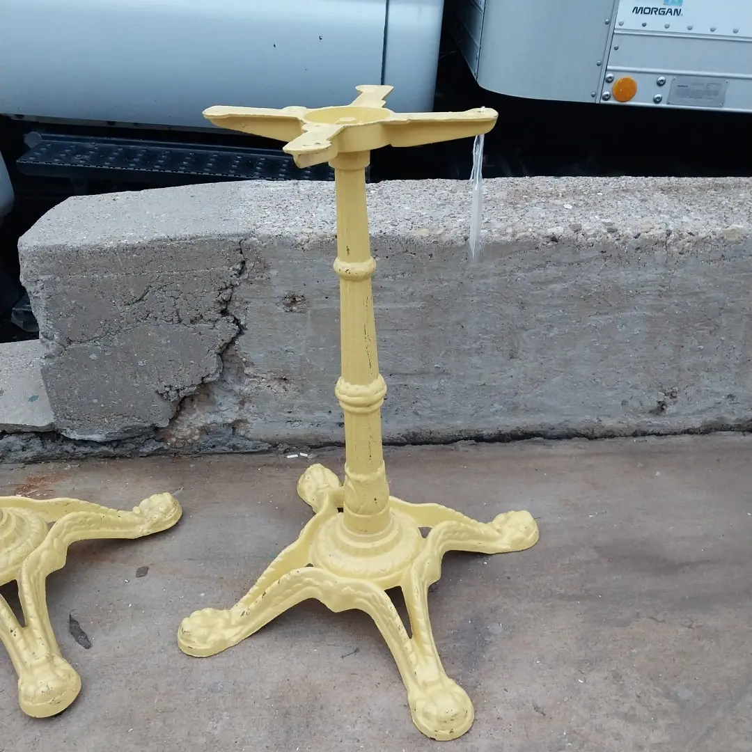 Medium Yellow Iron Pub Table Base 1