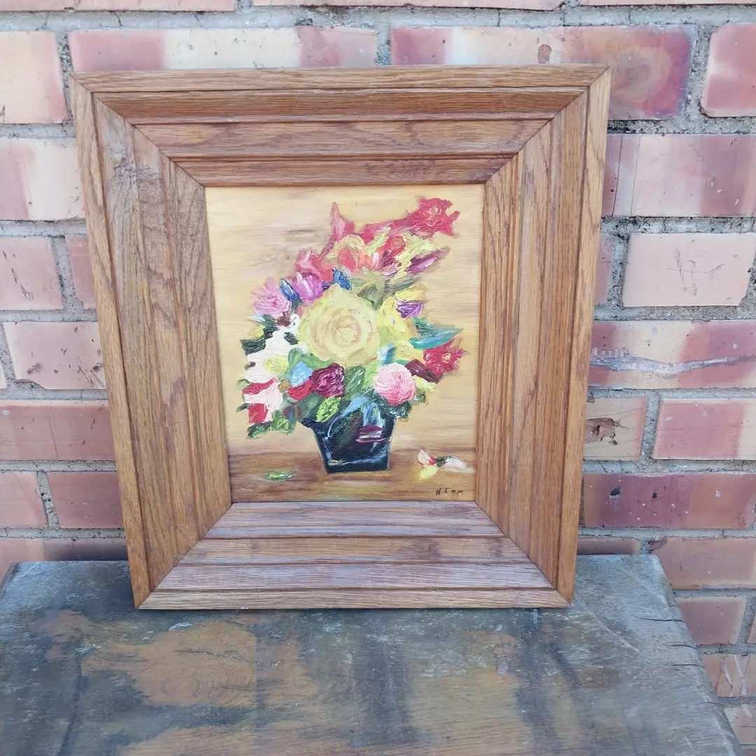 Floral Still Life Small Oak Frame 1