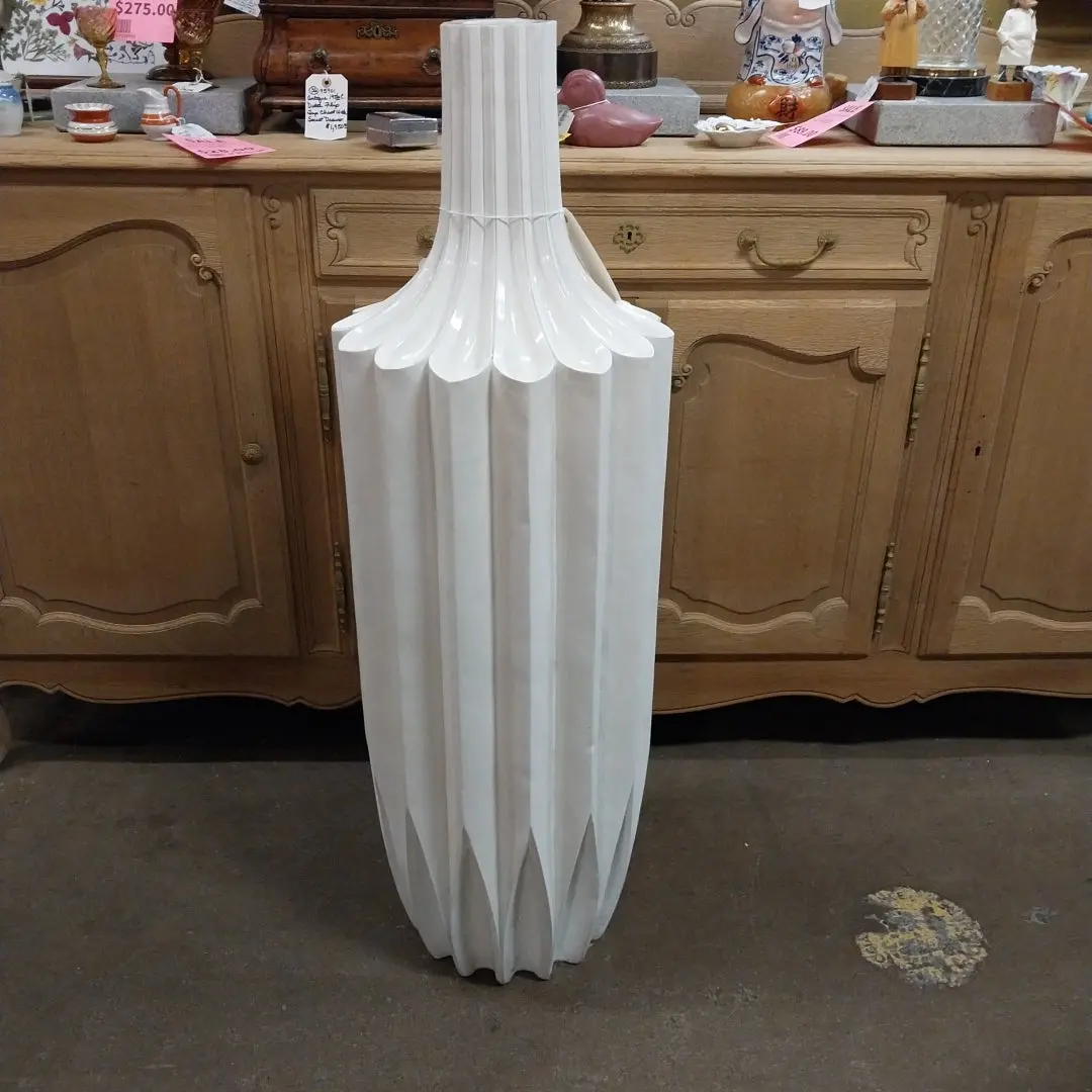 Large White Acrylic Floor Vase 1