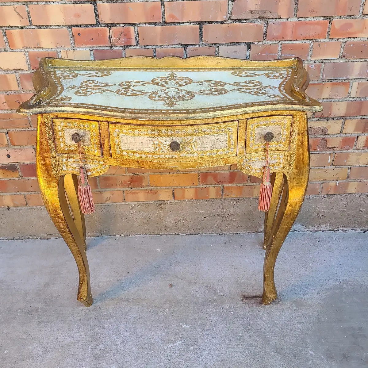 Gold Florentine Console Table 1