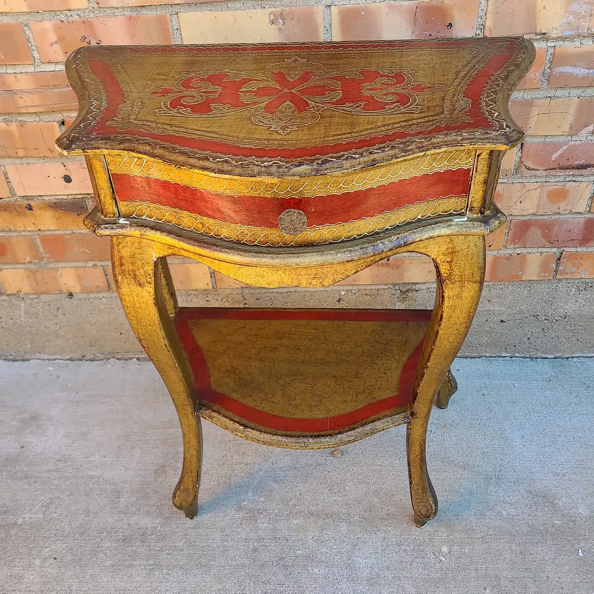 Small Florentine Side Table With Drawer 1