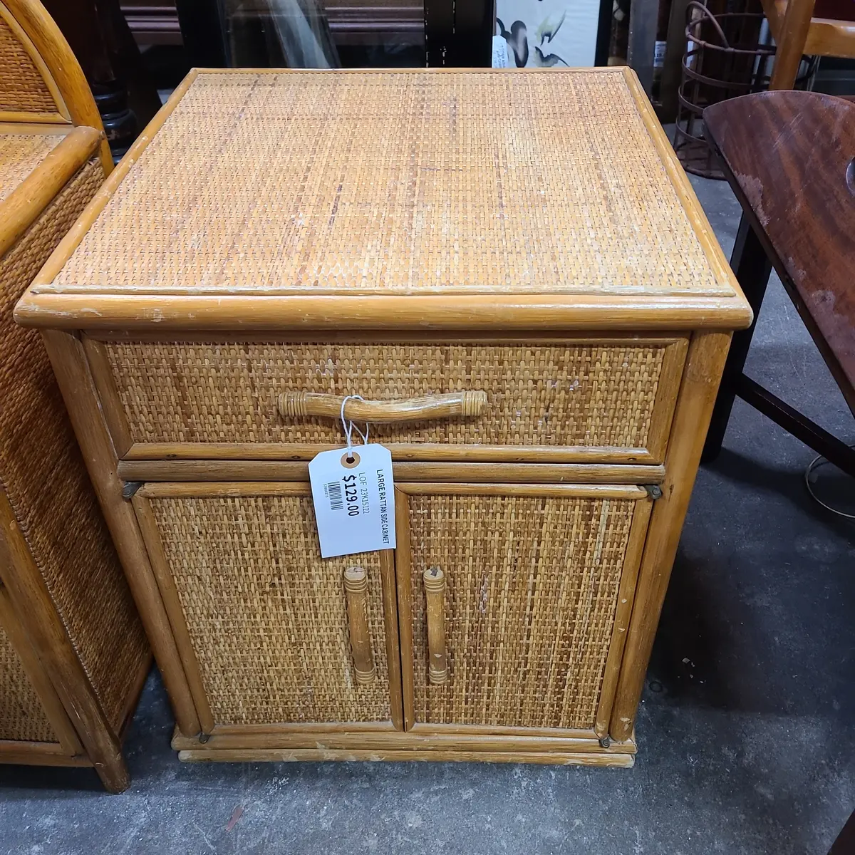 Large Rattan Side Cabinet 1