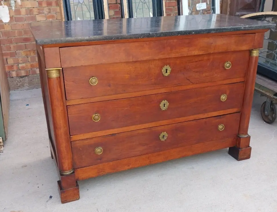 French Empire Marble Top Chest 1