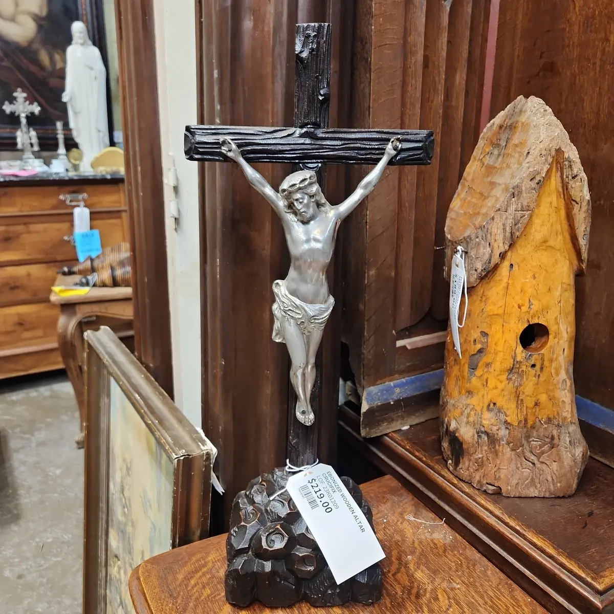 Ebonized Wooden Altar Crucifix 1